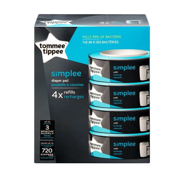 555221 Repuesto x4 Unid. para Sistema Desechar Pañales Simplee - Tommee Tippee