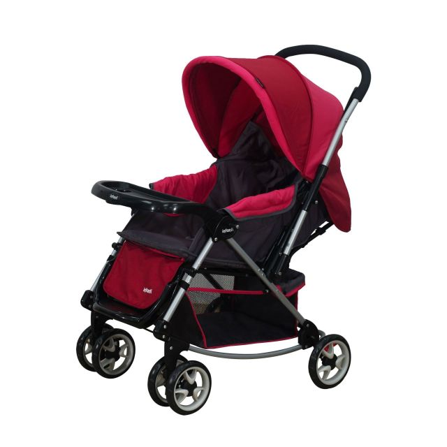 Coche Cuna Jersey Fucsia y Rojo 2018 - Infanti