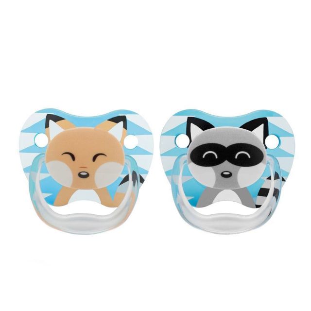 DR. BROWNS - Set 2 Unidades de Chupones Zorro/Mapache PreVent 0-6 Meses