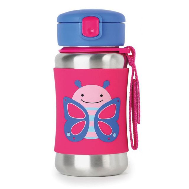 Skip Hop - Botella Tomatodo de Acero 350ml Mariposa
