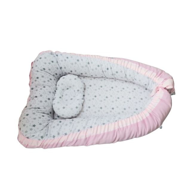 Cuna Colecho Standar Rosado Estrellas Plomo - Maternelle