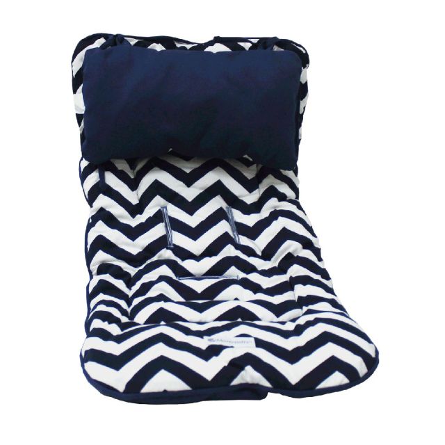 Maternelle - Colchoneta Protector de Coche para Bebé Azul Chevron Azul