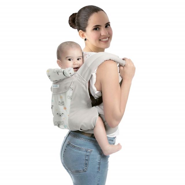 Maternelle Canguro Ergonómico Portabebes  4 en 1 Gris Animales Zoo