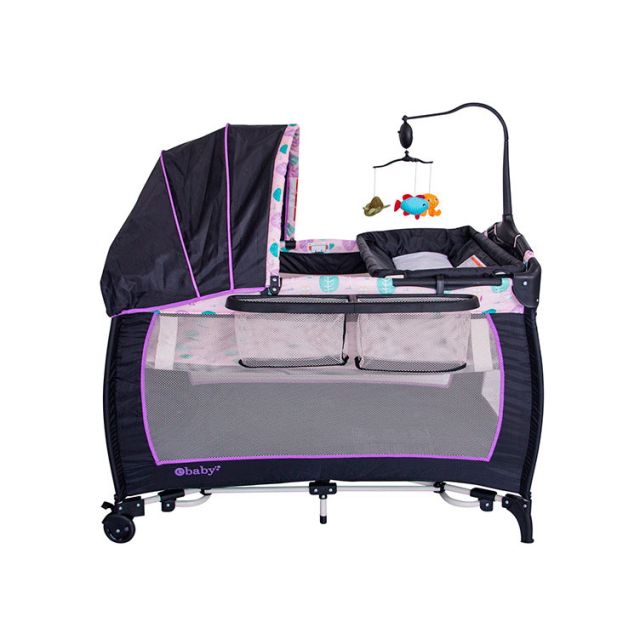 Cuna Corral Mecedora Little Angel Morado - Ebaby