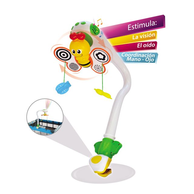 Baby Kits - Móvil Proyector Musical para Cuna Corralito Abeja