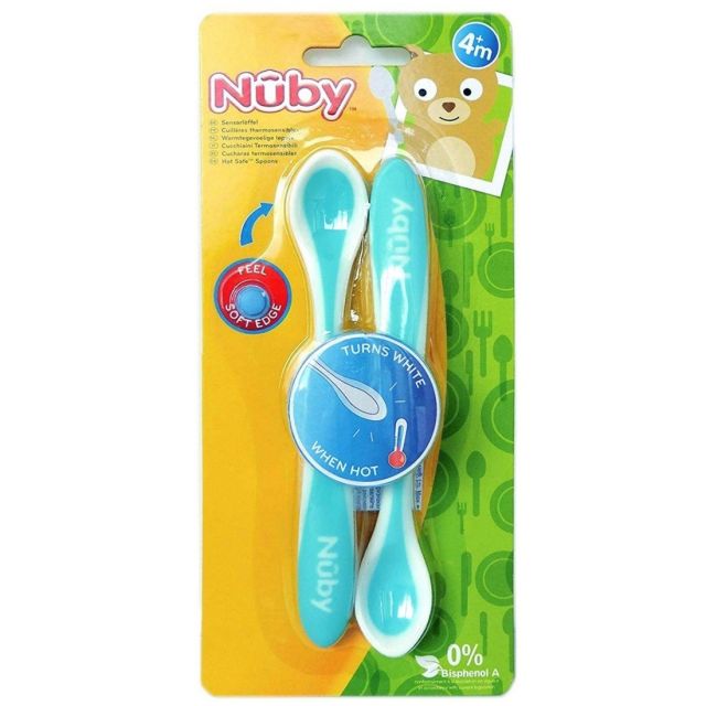 Pack de cucharitas con sensor de temperatura 0% BPA Aqua - Nuby