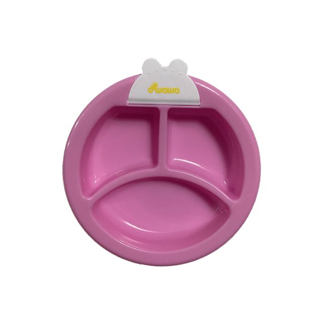 Plato de Silicona para Bebés con Divisiones Rosado Owawa