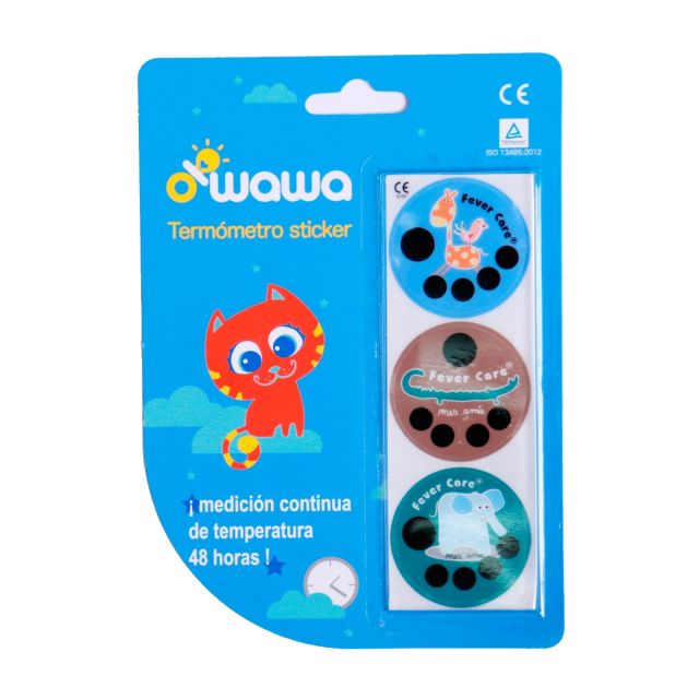 Owawa - Sticker Termómetro Jirafa, Cocodrilo y Elefante verde