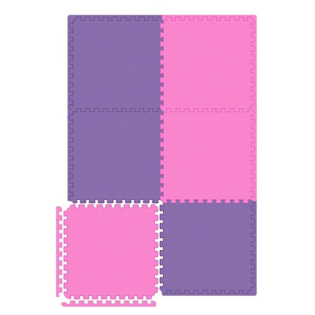 Piso Alfombra paq. X 6 Delgado (123cmx180cm) Rosado con Lila - Baby Gym