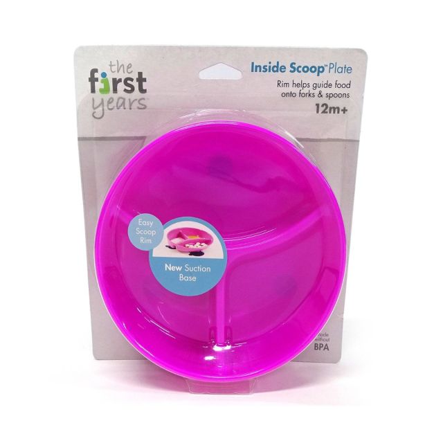 Plato Succión con División Rosado/Verde  - The First Years