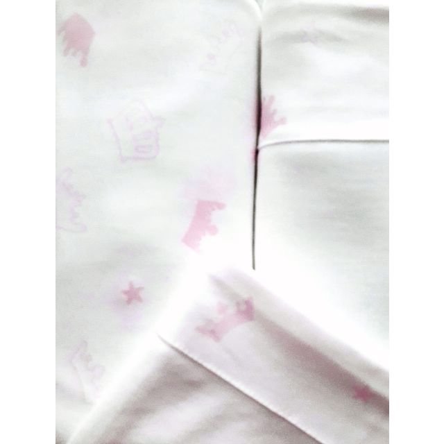 Jgo. Sábanas Pack & PLay Blanco Coronas Rosado 100% Algodón - BLAUHOUSE