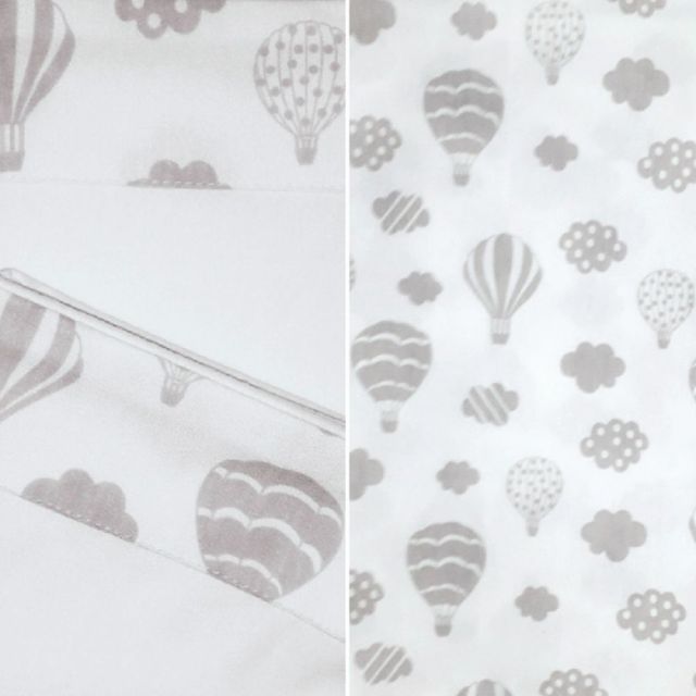 Set de Cuna Algodón Estampado Gris Globos - Blauhouse