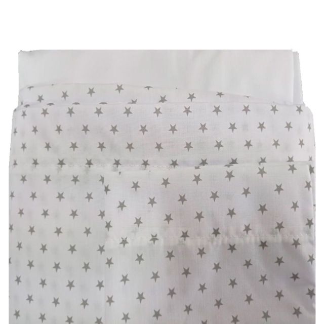 Juego de Sábanas Estrellas Gris para Pack and Play - Sweetie