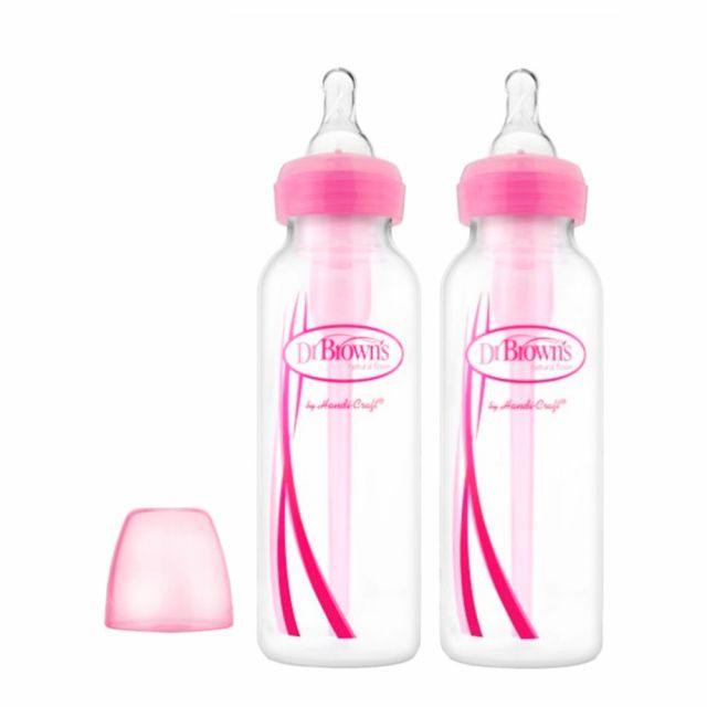 Biberones Para Recién Nacidos Anticólicos 250 ML Rosado de Dr. Browns