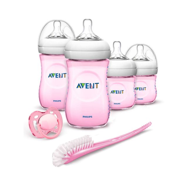 Biberones Para Recién Nacidos Anticólicos y Antigases de Philips Avent de Color Rosado