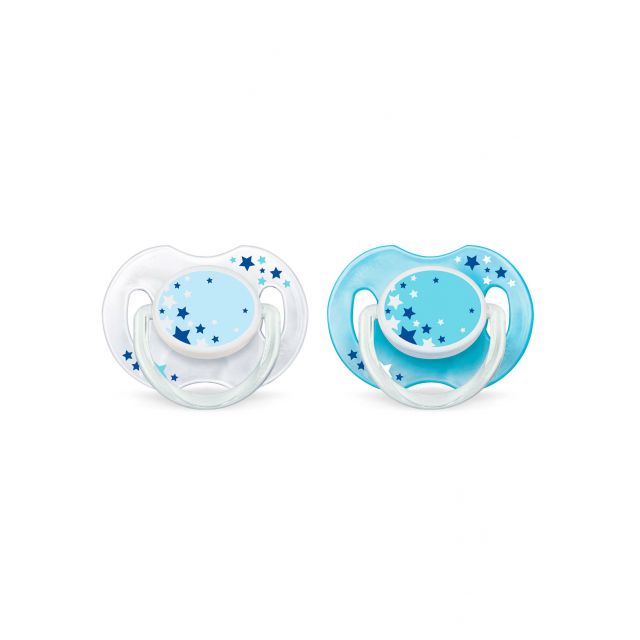 Avent - Chupón Buenas Noches Azul para Bebés de 0-6m