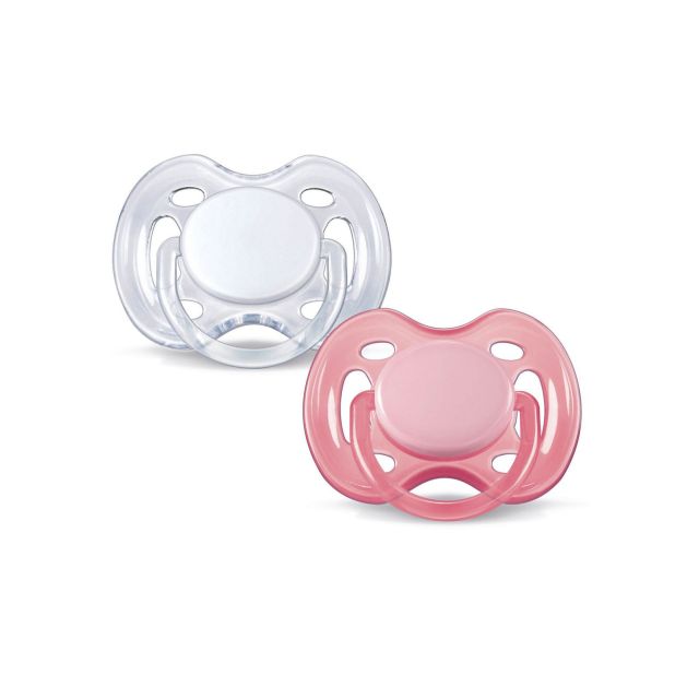 Avent - Pack x2 Chupón Free Flow para Bebés de 0-6m Rosa