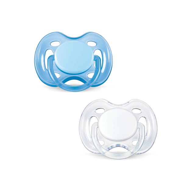 Avent - Pack x2 Chupón Free Flow para Bebés de 0-6m Azul