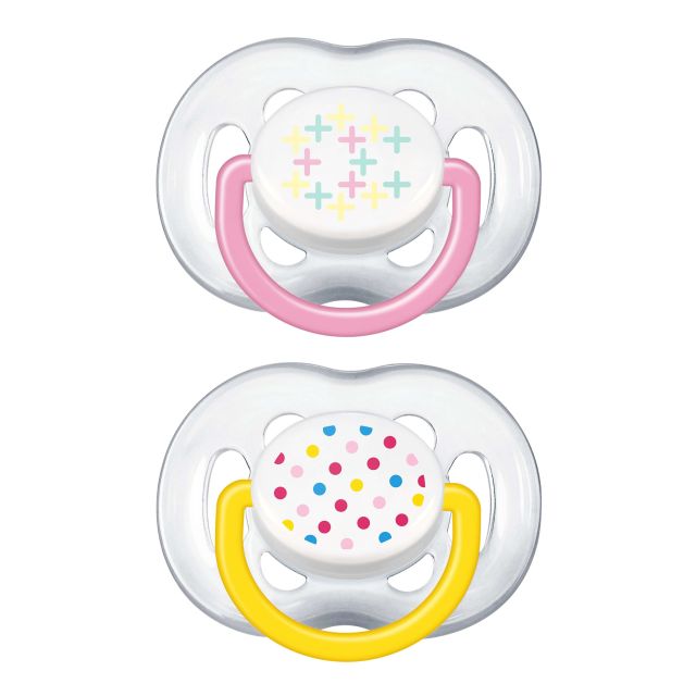 Avent - Chupón Flow Decorado Bebés 6 -18m Rosa Amarillo