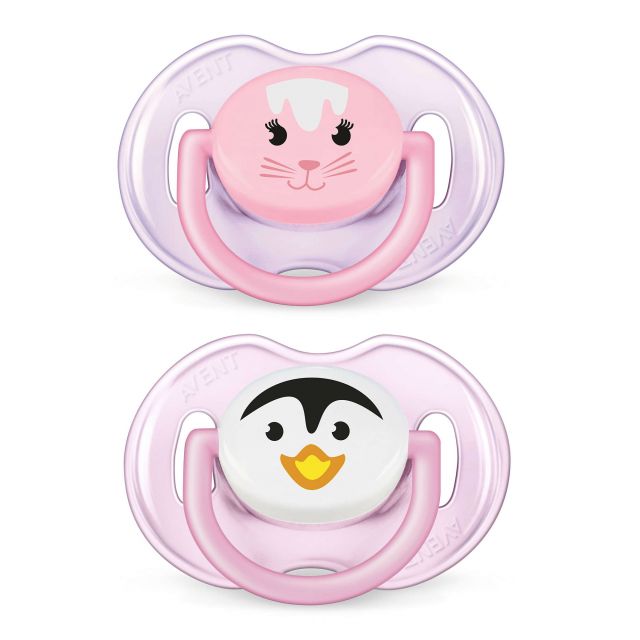 Avent - Chupón BPA Free Animalitos Rosa para bebé de 0-6m