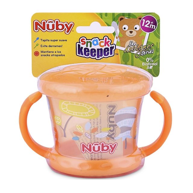 Nuby Snack Keeper Decorado Naranja
