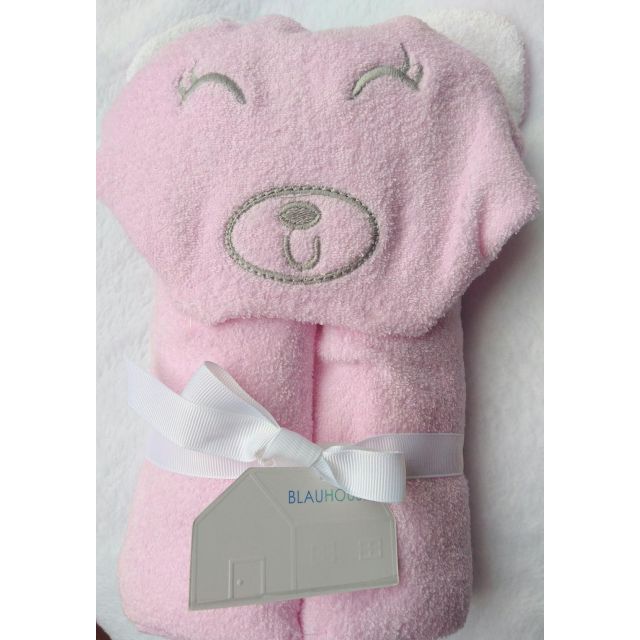 Toalla para Bebé Capucha Osito Rosado - BLAUHOUSE