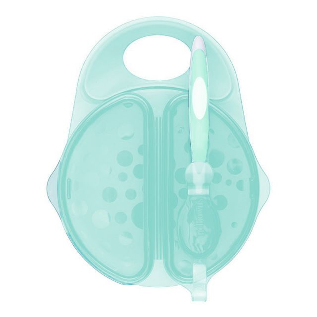 Set de Plato y Cuchara para Bebé Con tapa Travel Fresh Dr. Brown´s