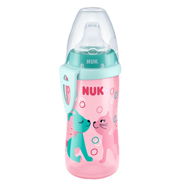 NUK - Vaso Antiderrame Active Cup FC 300ml (12m+) Gato Rosa