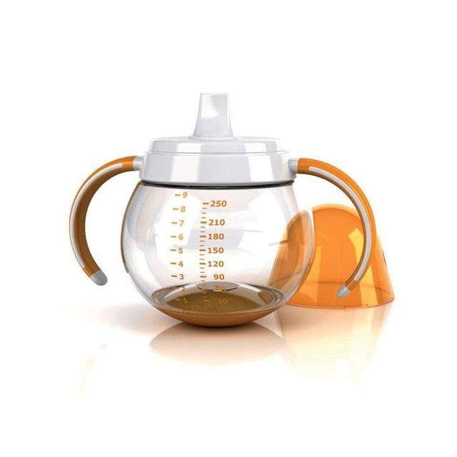Momma - Vaso Antigoteo Bebés 6m+ con Boquilla 250ml Naranja