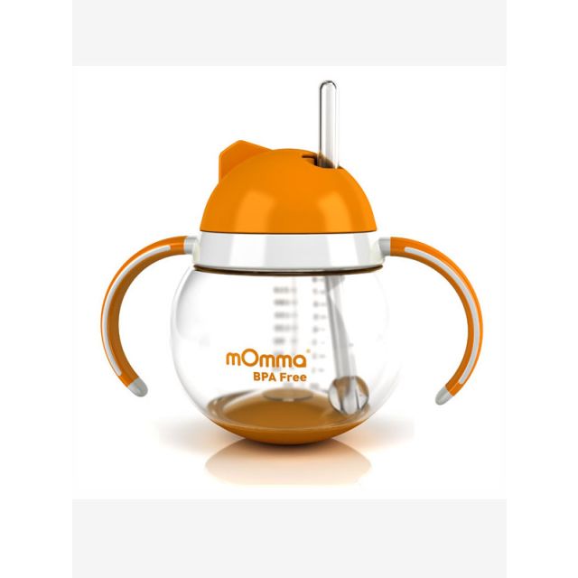Momma - Vaso Antigoteo Bebés 12m+ con Sorbete 250ml Naranja