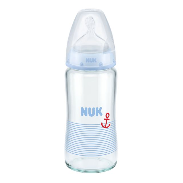 NUK- Biberón de Vidrio para Bebés Fisrt Choice 240ml Marinero