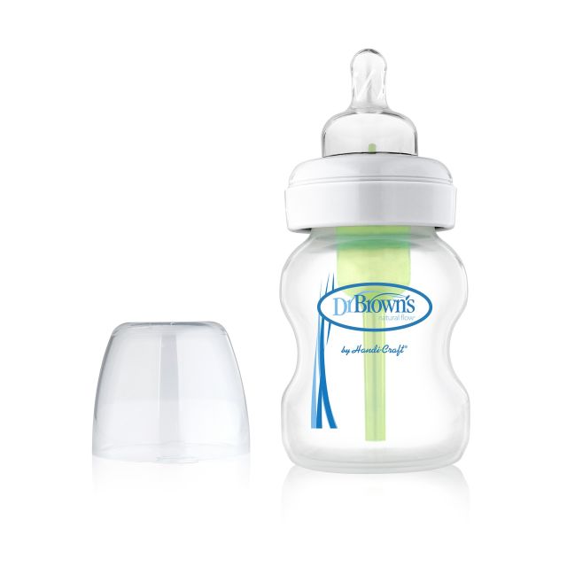 Dr. Brown’s - Biberón Anticólico Boca Ancha de Vidrio de 5oz. / 150ml para Bebés Options