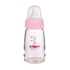 Biberón Para Recién Nacido 120 ML de Vidriio Anticólicos/ Antigases de Pigeon Color Rosado