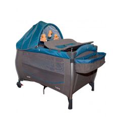 Infanti - Cuna Corral para Bebés Luna ZigZag Azul