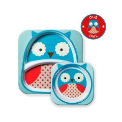 Set de Plato & Bowl Zoo para Bebés Buho Skip Hop