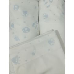 Sábana Algodón Estampado para Pack&Play Espacio Celeste - BLAUHOUSE