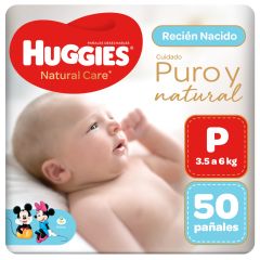 Huggies - Pañales Natural Care Talla P 50 unid