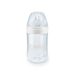 NUK- Biberón Nature Sense PP 260 ml/ 9oz Blanco Burbujas