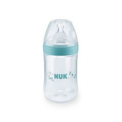 NUK- Biberón Nature Sense PP 260 ml/ 9oz  Verde Burbujas