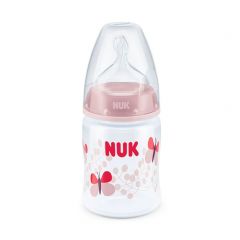 NUK- Biberón PP para Bebés First Choice 150ml/5oz Rosa Mariposa