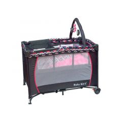 Baby Kits - Corral Cuna Wing Gris Rosa Fucsia