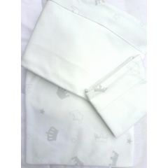 Jgo. de Sábanas para Cuna 100% Algodón Blanco Coronas - BLAUHOUSE