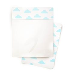BlauHouse - Juego de Sábanas para Bebé Pack & Play Celeste Nubes