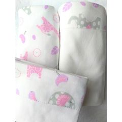 Sábanas para Cuna Blancas rosado  Zoo - BLAUHOUSE