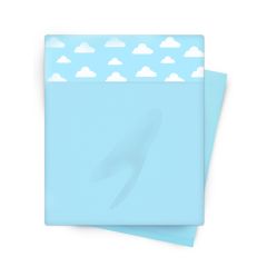 BlauHouse - Sábanas para Cuna de Bebé Algodón Celeste Nubes