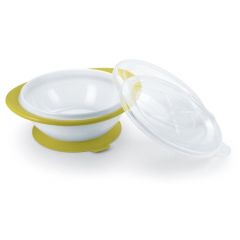 NUK- Plato hondo Easy Learning con 2 tapas para bebés Verde Claro