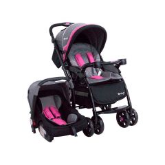 Coche Travel System con Portabebé Braviar Rosado - Ebaby