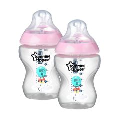 Pack 2 Biberones Closer to Nature 0M+ 9oz Rosado Tommee Tippee