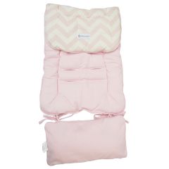 Maternelle - Colchoneta Protector de Coche para Bebé Rosa Chevron Rosa
