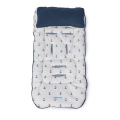 Maternelle - Colchoneta Protector de Coche para Bebé Azul Blanco Ancla